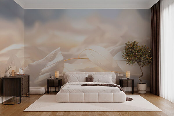 Wall murals Whispers of nature in soft hues Wall murals Whispers of nature in soft hues