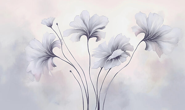 Pittura di fiori su sfondo bianco Pittura di fiori su sfondo bianco