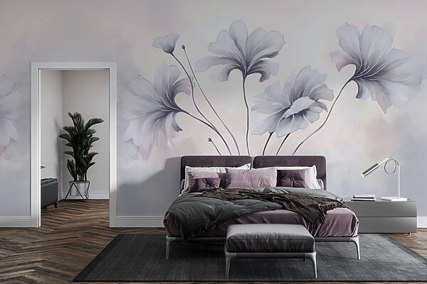 Pittura di fiori su sfondo bianco Pittura di fiori su sfondo bianco