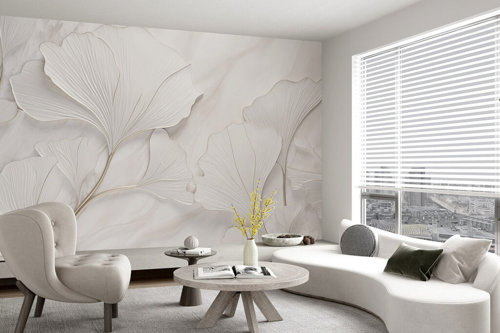 Delicate leaves on a soft background