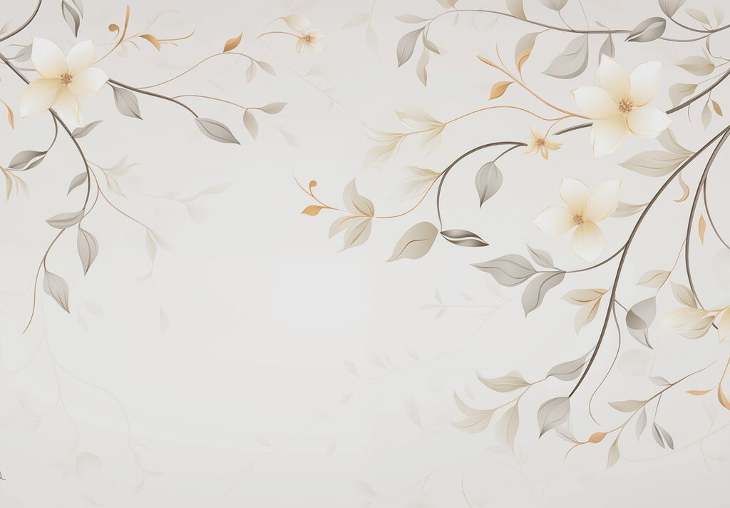 Disegno floreale bianco e marrone Disegno floreale bianco e marrone
