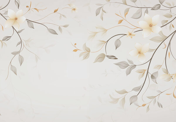Disegno floreale bianco e marrone Disegno floreale bianco e marrone