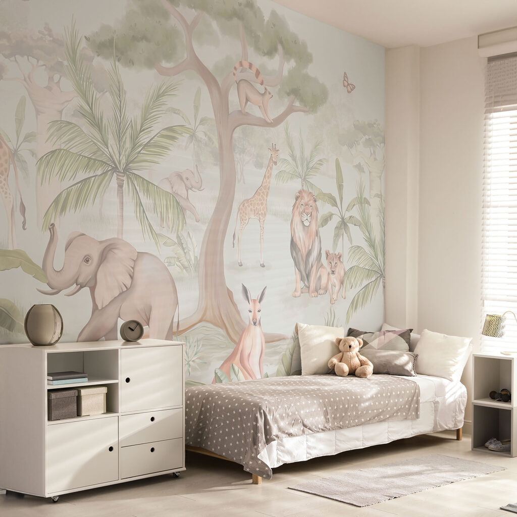 Wallpaper with animals and trees Wallpaper with animals and trees