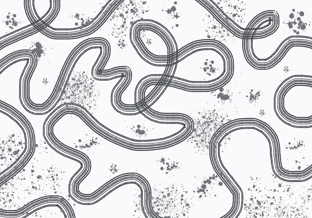 Mappa in bianco e nero di una pista da corsa Mappa in bianco e nero di una pista da corsa