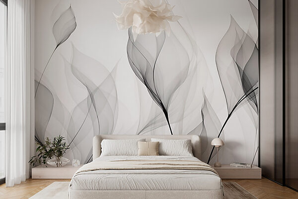 Immagine in bianco e nero di fiori Immagine in bianco e nero di fiori