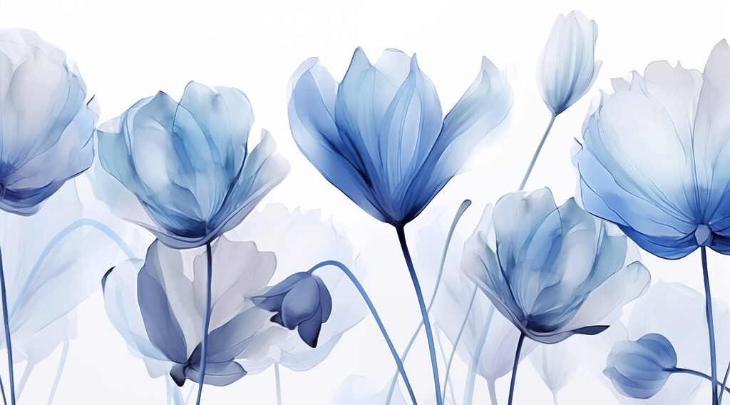 Fiori blu e bianchi Fiori blu e bianchi