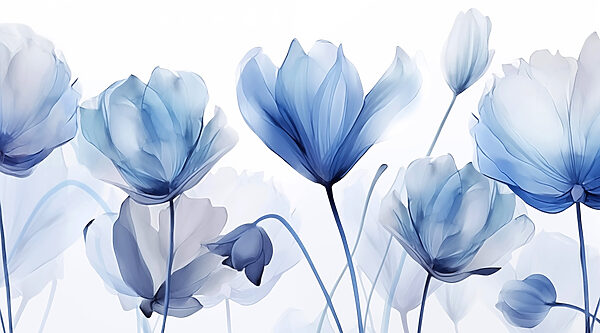 Fiori blu e bianchi Fiori blu e bianchi