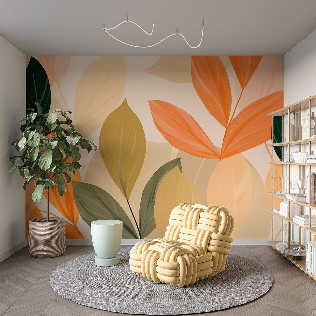 Vibrant leaves in warm hues