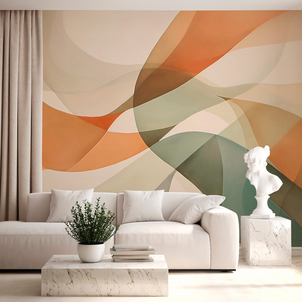 Abstract waves in soft colors