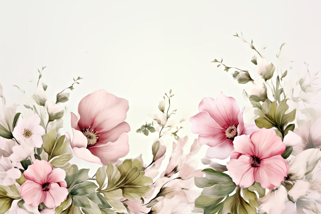 Pittura di fiori e foglie Pittura di fiori e foglie