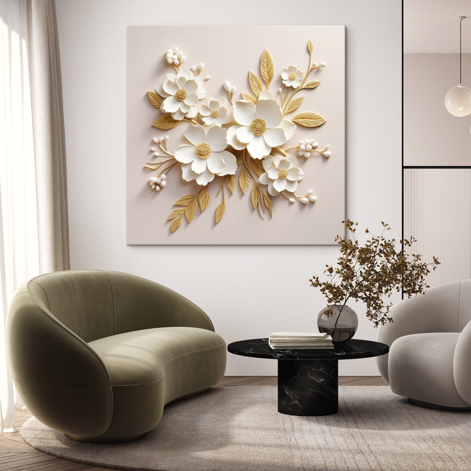 Elegant floral arrangement in soft hues