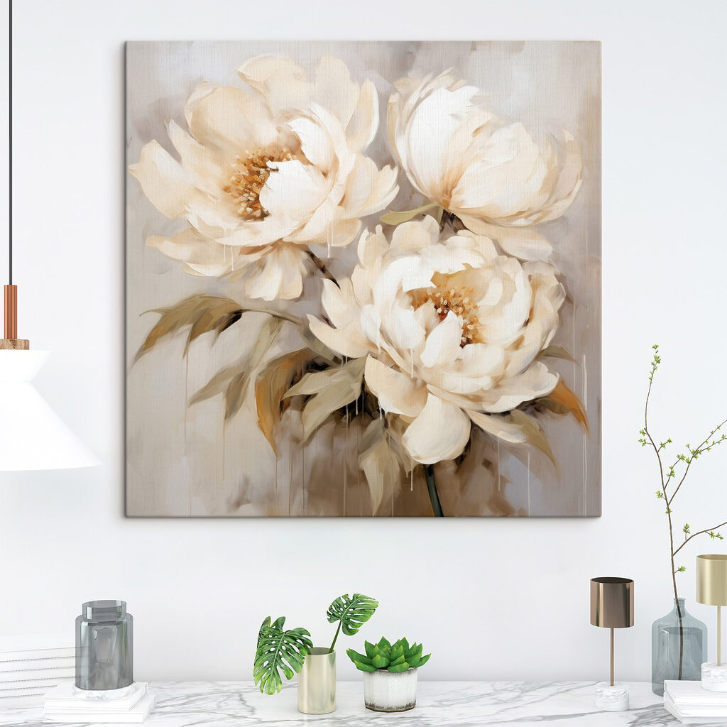 Painting of white flowers Painting of white flowers