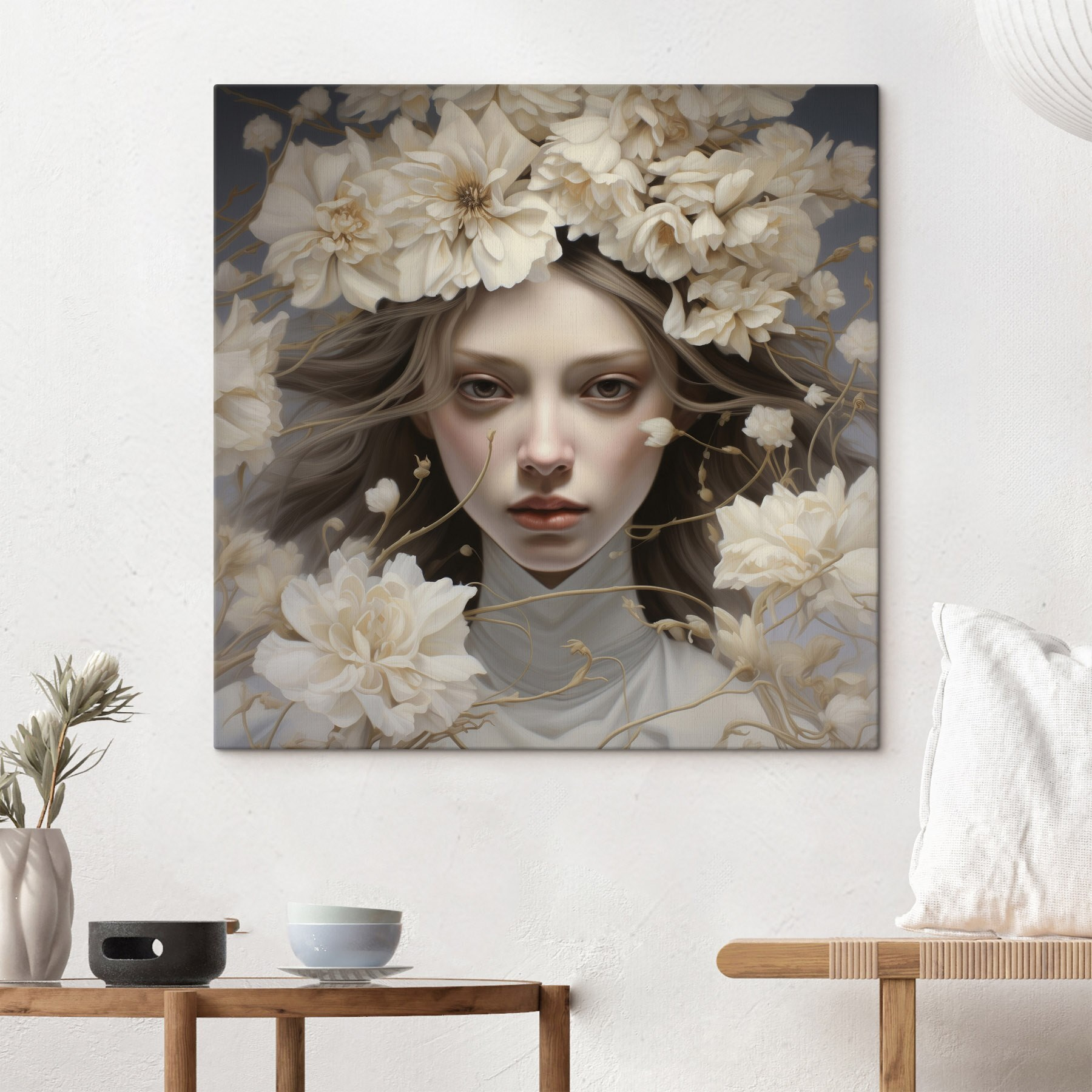 Woman with flowers in her hair