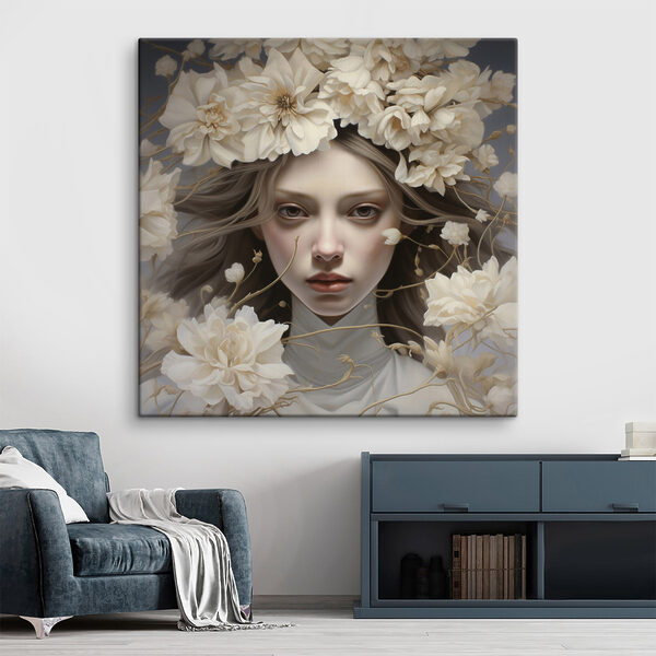 Woman with flowers in her hair