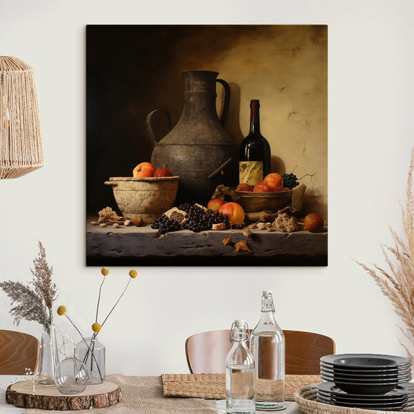 Still life with fruit and a bottle Still life with fruit and a bottle