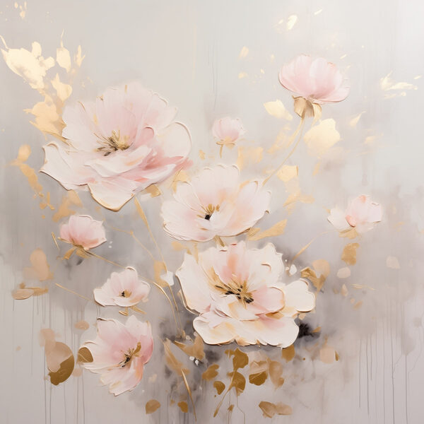 Painting of flowers on a white surface