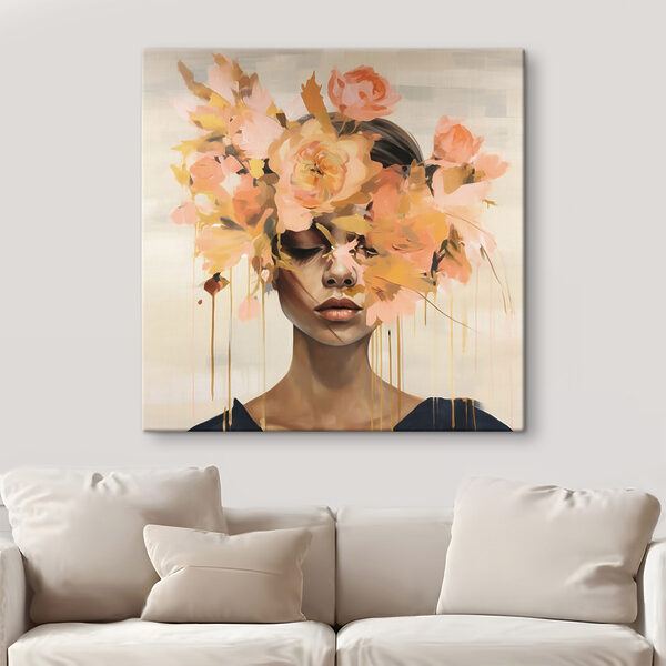 Quadri Dipinto raffigurante una donna con dei fiori tra i capelli (COD: s43382) Quadri Quadri Dipinto raffigurante una donna con dei fiori tra i capelli (COD: s43382)