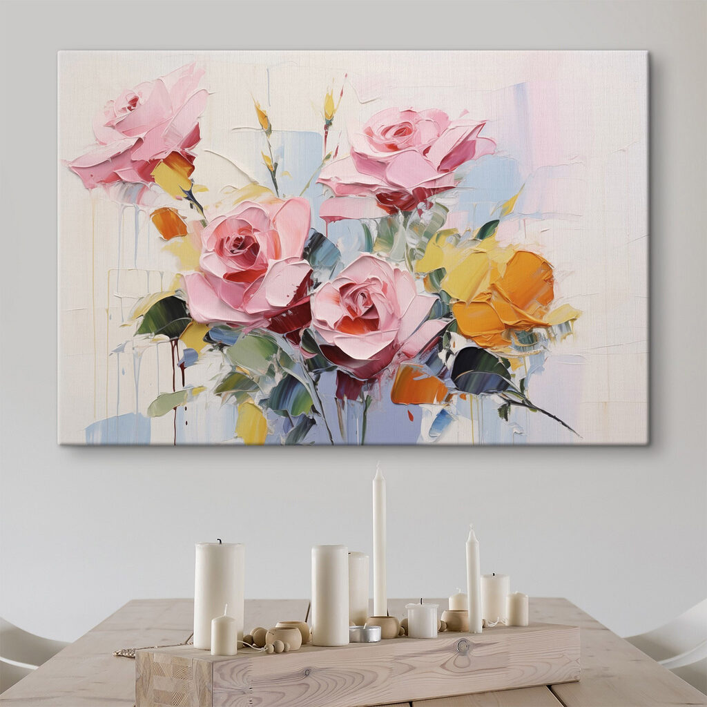 Painting of flowers on a white background Painting of flowers on a white background