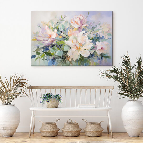 Quadri Dipinto di fiori su sfondo blu (COD: s43390) Quadri Quadri Dipinto di fiori su sfondo blu (COD: s43390)
