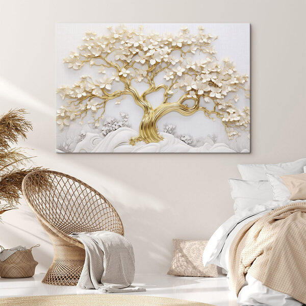 Tree with white leaves and flowers Tree with white leaves and flowers