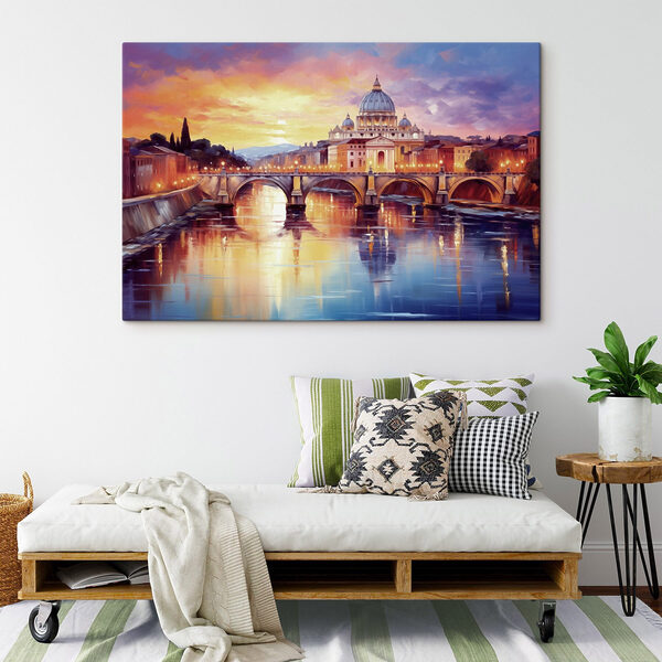 Quadri Ponte su un fiume con un edificio sullo sfondo (COD: s43396) Quadri Quadri Ponte su un fiume con un edificio sullo sfondo (COD: s43396)