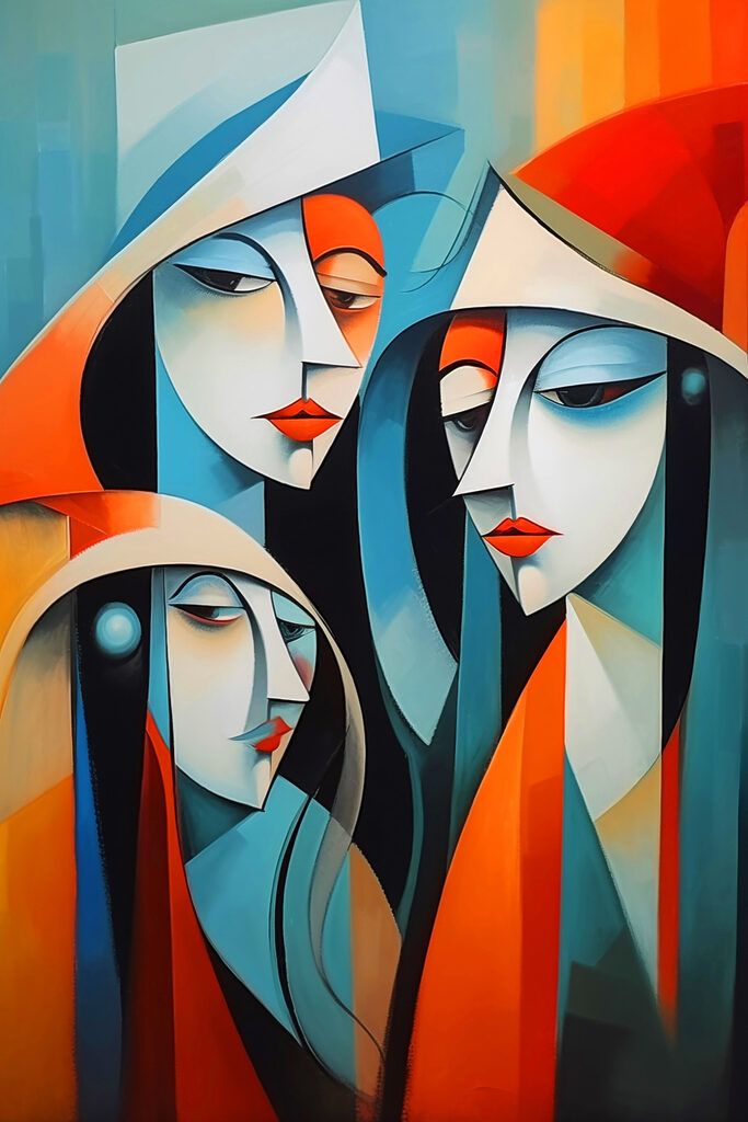 Group of women with different colors Group of women with different colors