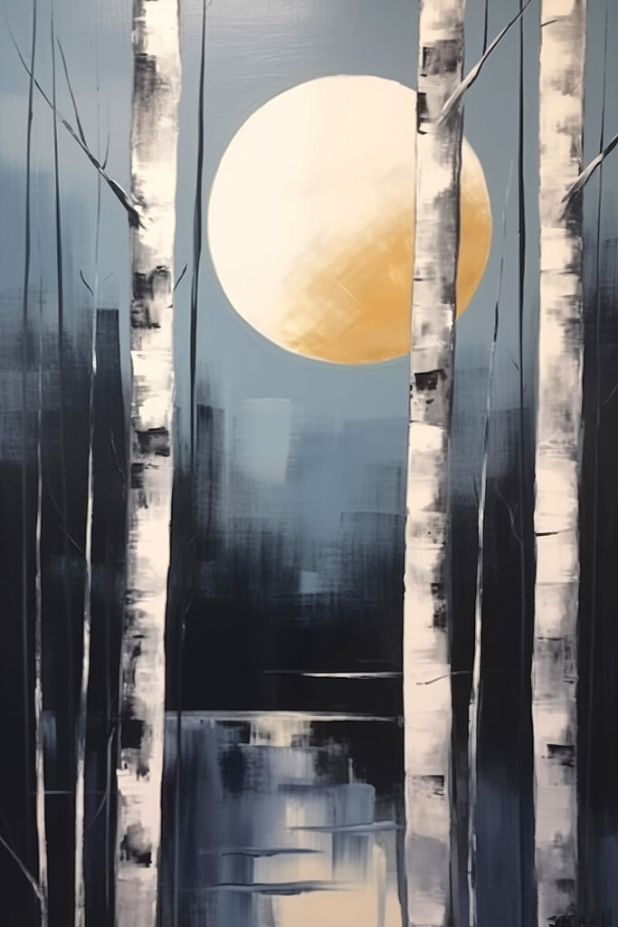Painting of a moon in the sky Painting of a moon in the sky
