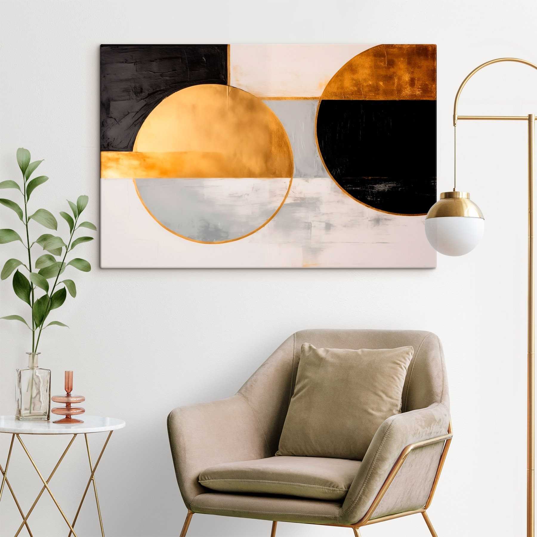 Abstract circles in contrasting colors