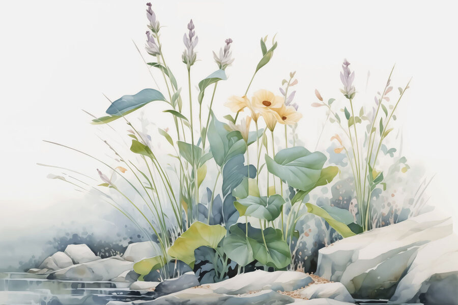 Carta da parati Pittura di fiori e piante - immagine 3