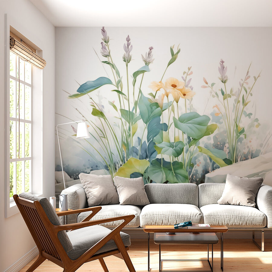Carta da parati Pittura di fiori e piante - immagine 2