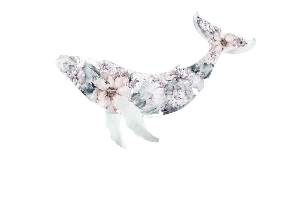 Balena con fiori Balena con fiori