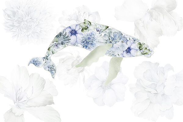 Balena con fiori Balena con fiori