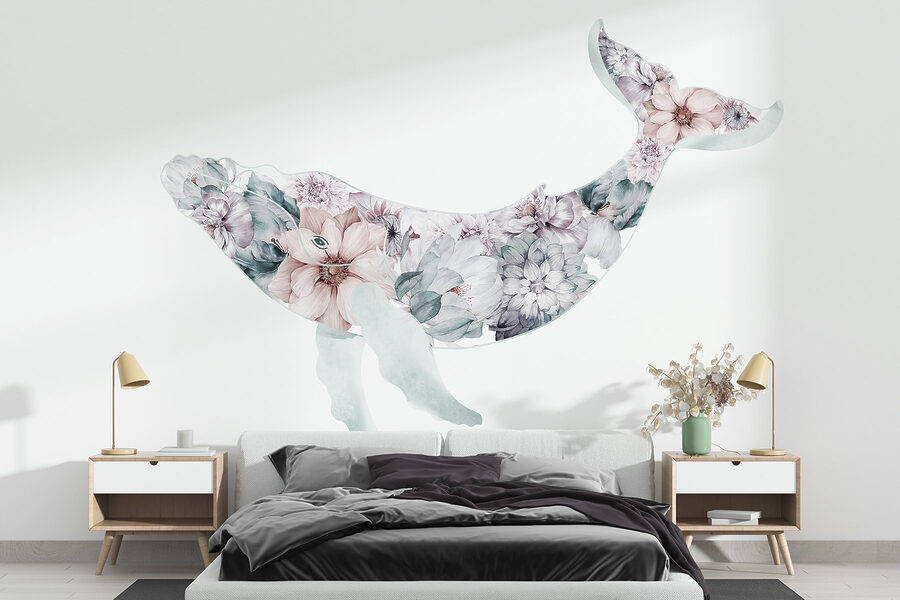 Balena con fiori