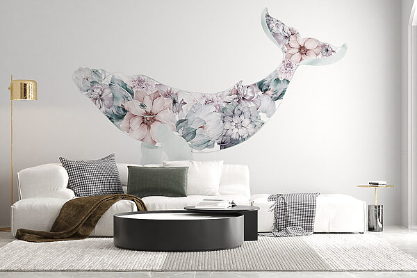 Balena con fiori Balena con fiori