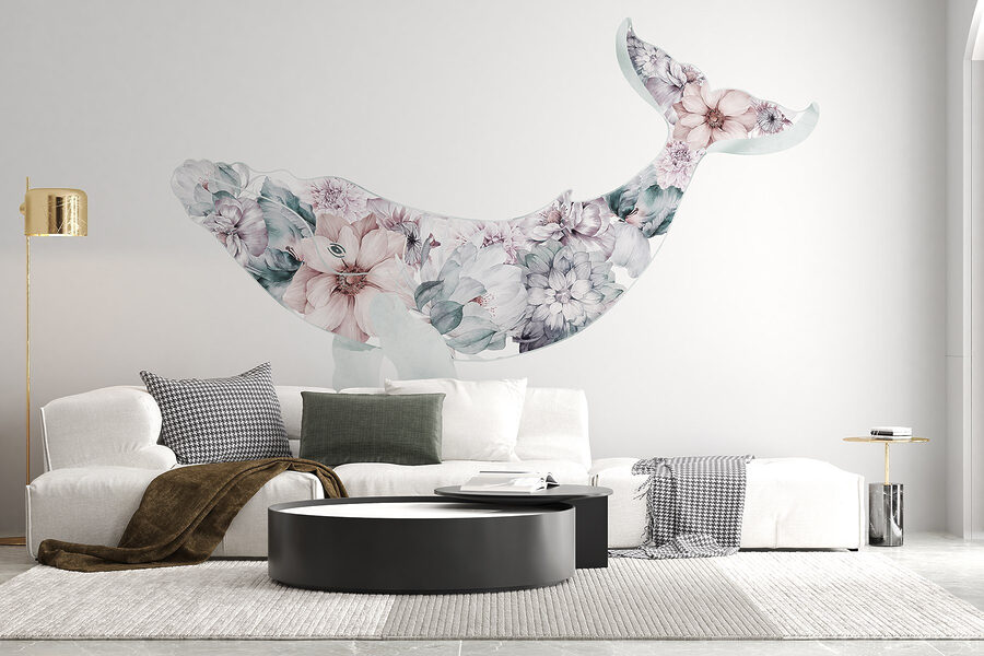 Balena con fiori