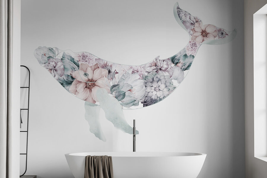Balena con fiori