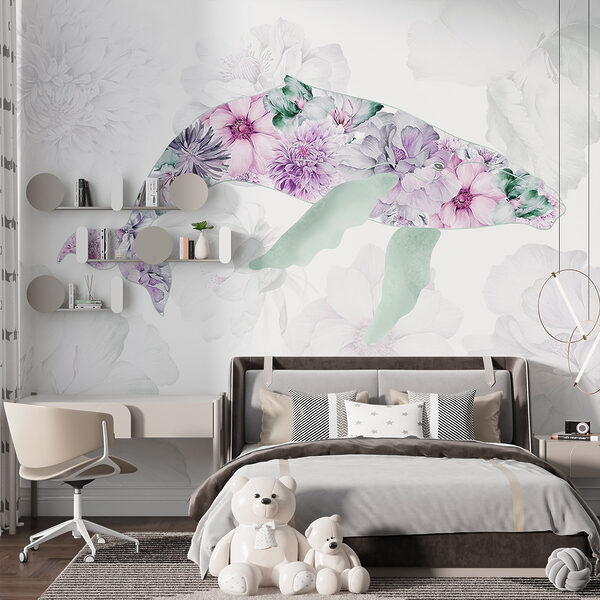 Delfino con fiori Delfino con fiori