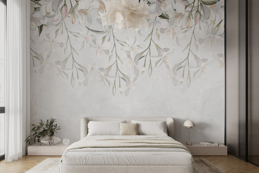 Fiori bianchi su sfondo bianco