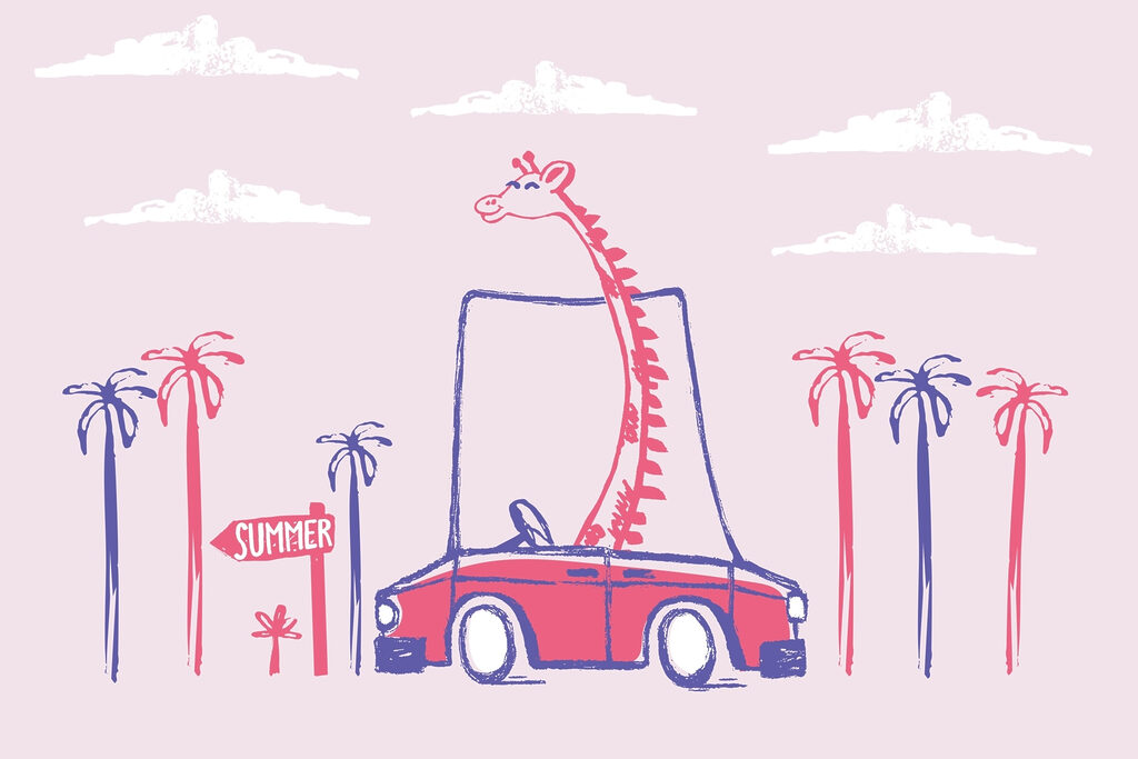 Giraffa in auto Giraffa in auto