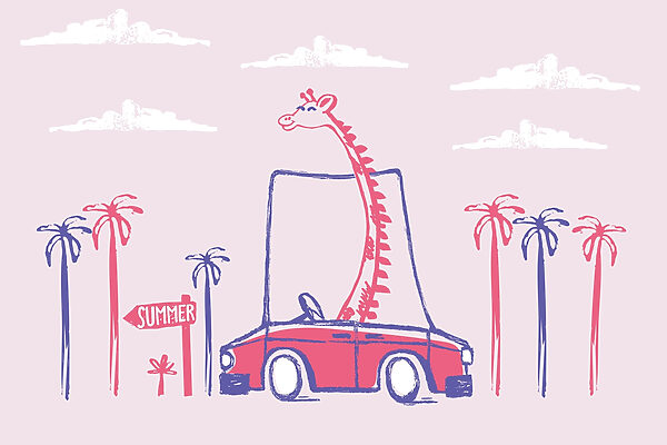 Giraffa in auto Giraffa in auto