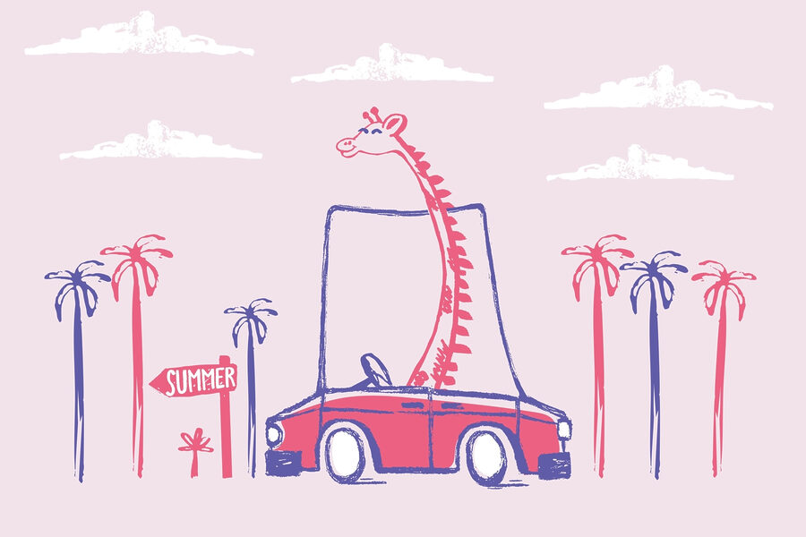 Giraffa in auto Giraffa in auto