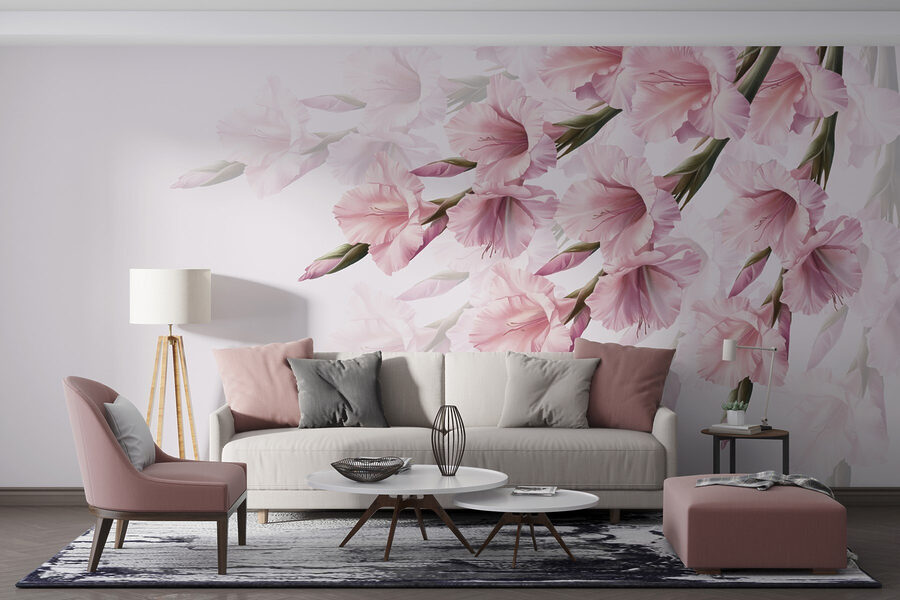 Gruppo di fiori rosa