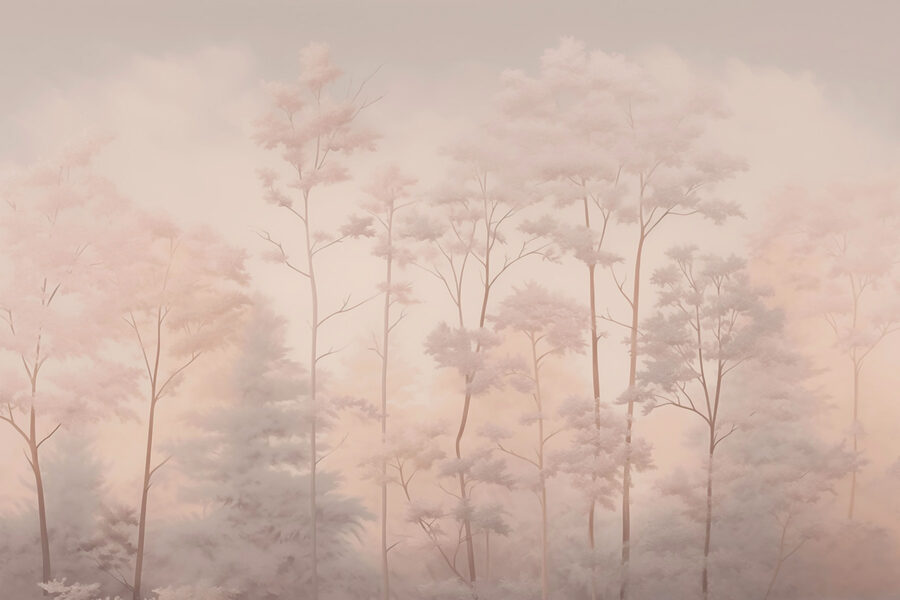 Gruppo di alberi innevati