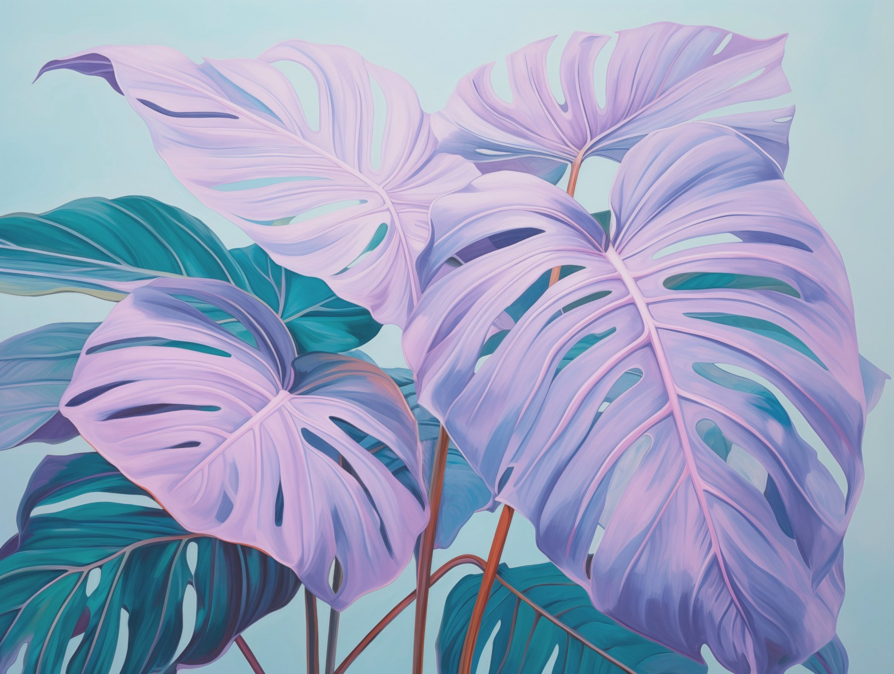 Dreamy leaves in pastel hues