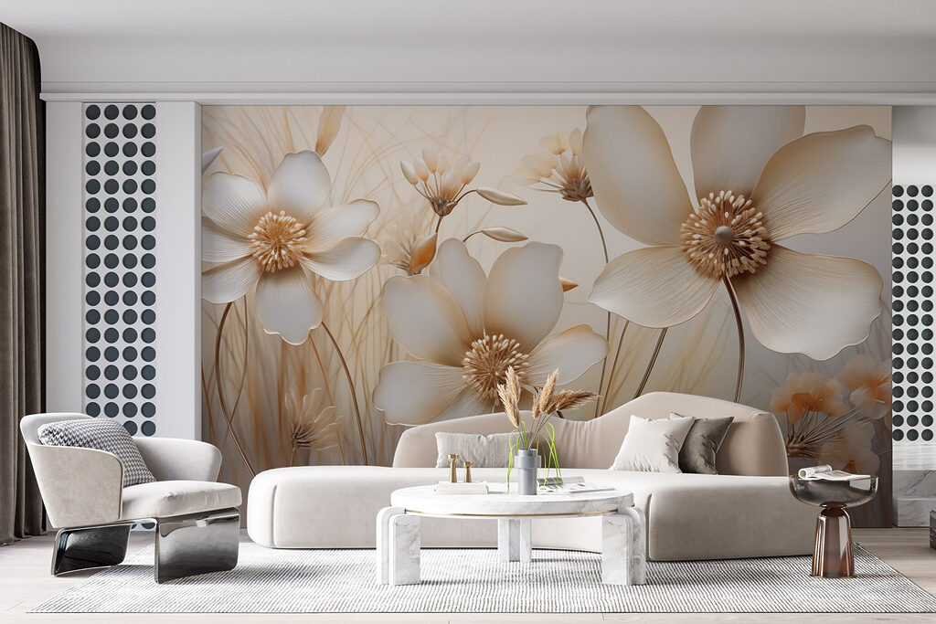 Delicate flowers in soft hues