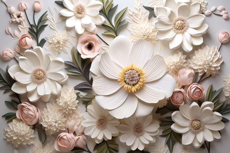 Gruppo di fiori di carta