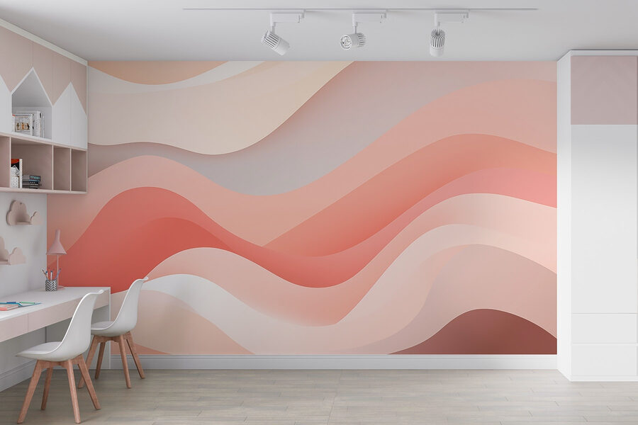 Linee ondulate bianche e rosa