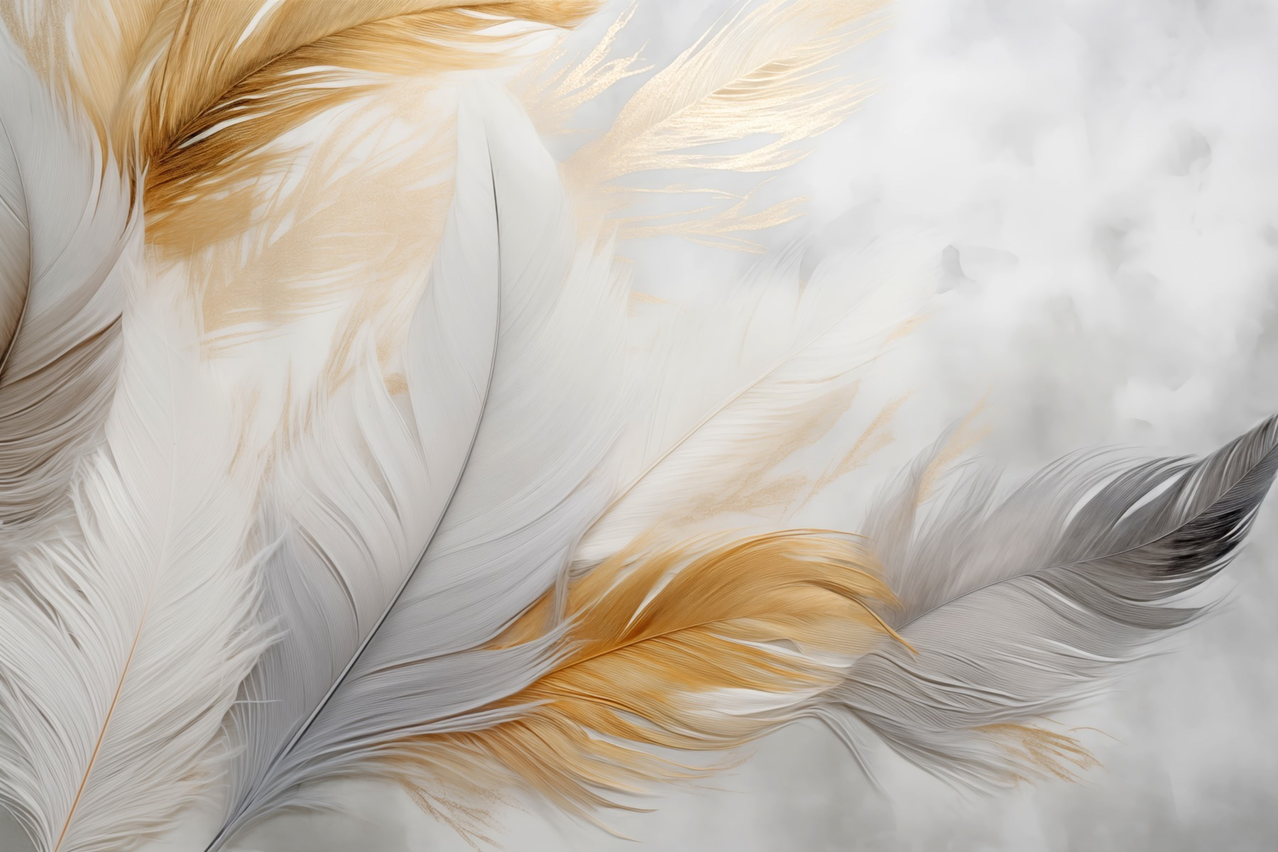 Delicate feathers in soft colors
