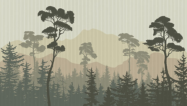 Paesaggio di alberi e montagne Paesaggio di alberi e montagne
