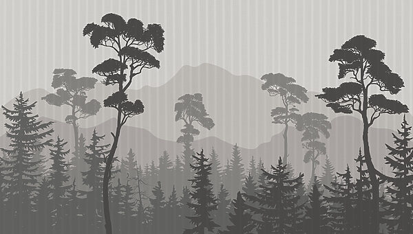 Paesaggio di alberi e montagne Paesaggio di alberi e montagne